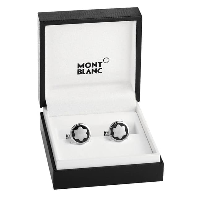Montblanc Star Cufflink steel Black with  Silver  