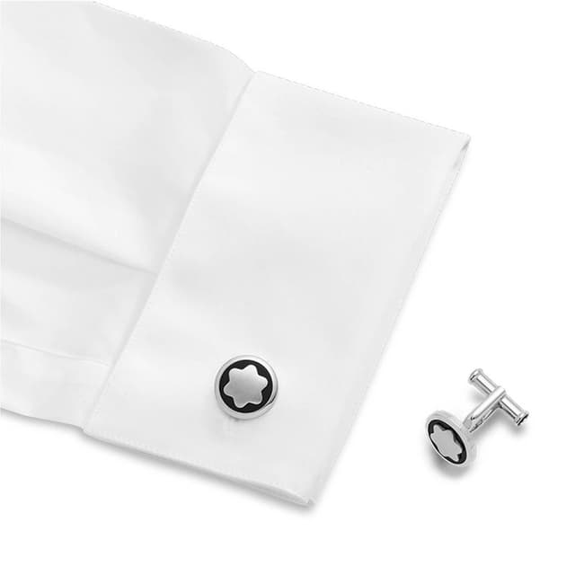 Montblanc Star Cufflink steel Black with  Silver  