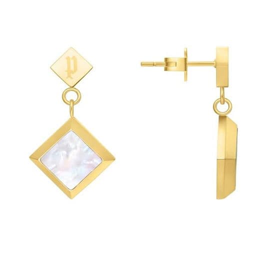 Police BLATANT ladies earring steel gold with MOP 