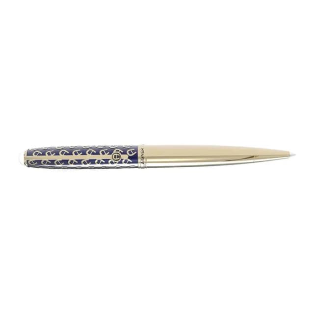 Aigner Blue and Gold Monogram Ballpoint Pen 