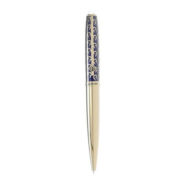 Aigner Blue and Gold Monogram Ballpoint Pen 