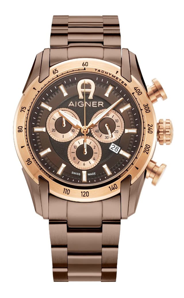 Aigner Benevento men watch steel brown , Rose gold