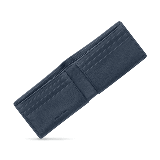 Cerruti 1881 men leather wallet 6 cards navy blue 