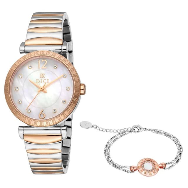 DICI Milano women Valentine watch steel rose gold with MOP