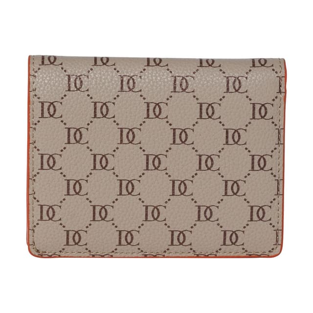 Dici Milano Beige Monogram Wallet with Orange 