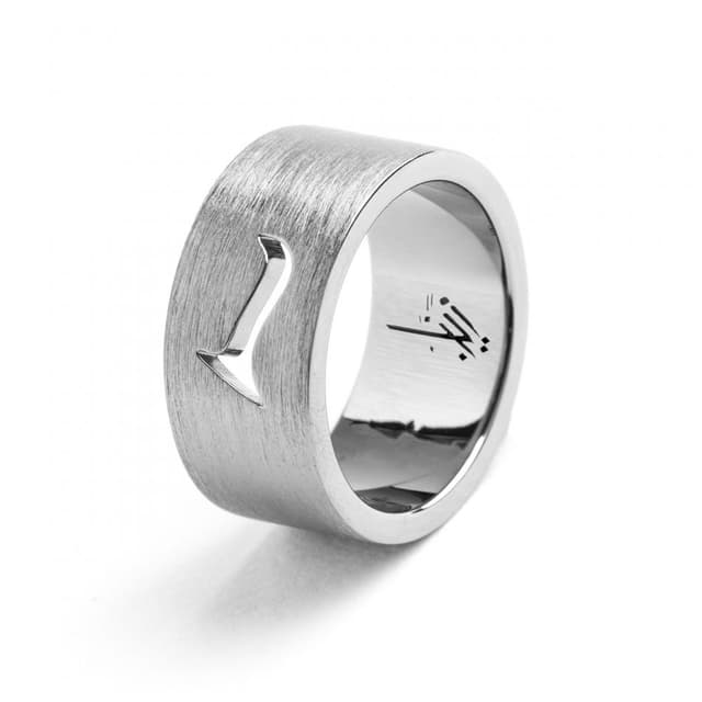 Zyan Light Black Silver Band Ring - Wide Design Size 11