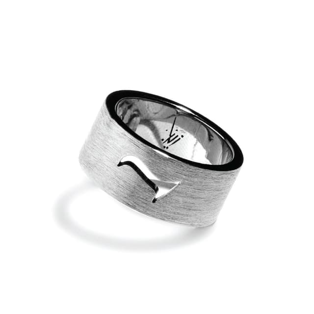 Zyan Light Black Silver Band Ring - Wide Design Size 11