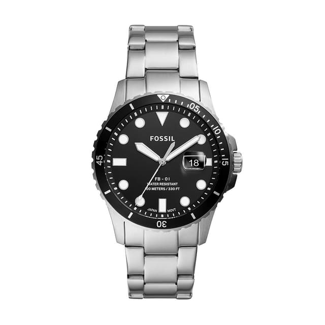 Fossil FB-01 Three-Hand Date Stainless Steel Watch , Black