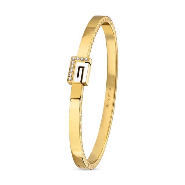Guy Laroche AUDREY bangle for women steel gold with silver logo