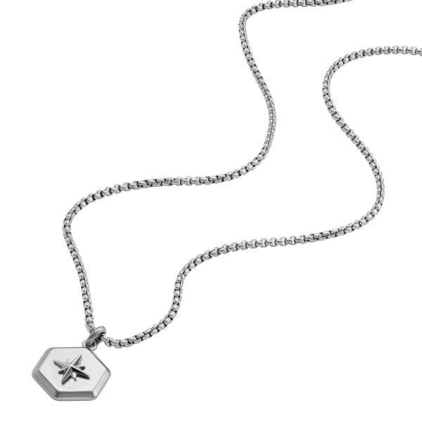 Fossil Stainless steel silver chain necklace for men 