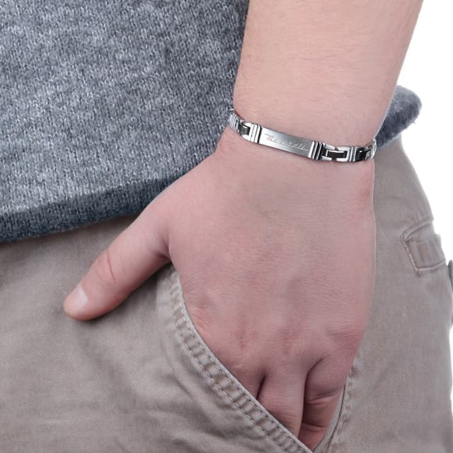 Maserati Men's Bracelet - Stainless Steel & Engraved Logo