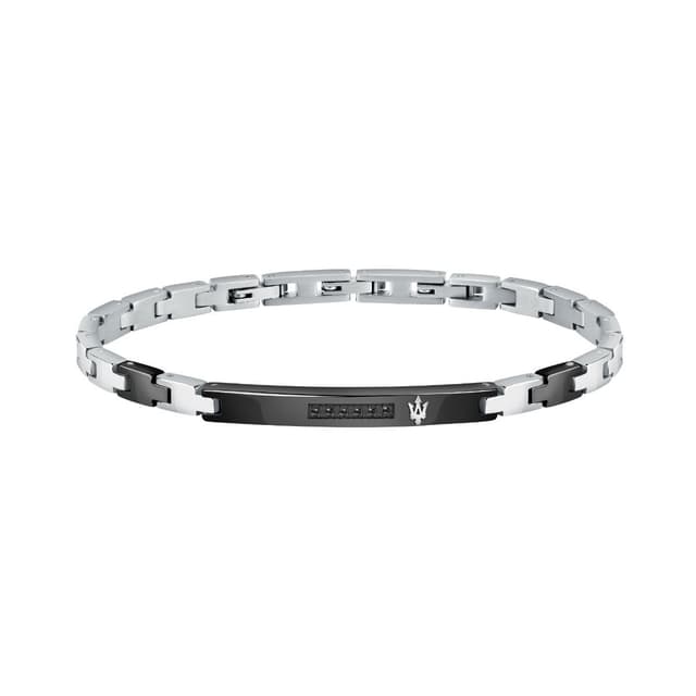 Maserati logo bracelet for gent stainless steel silver , Black 