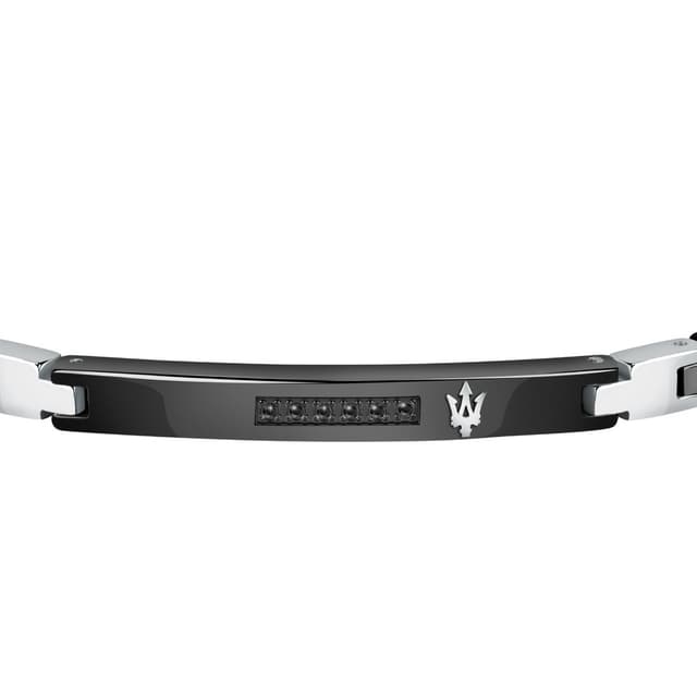 Maserati logo bracelet for gent stainless steel silver , Black 