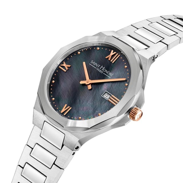 Saint Honore Women's Watch - Steel Silver , Black 