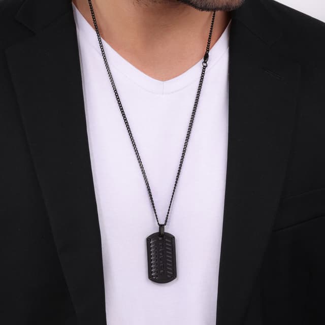 سلسال اتيتيود من بوليس للرجال استيل لون اسود 