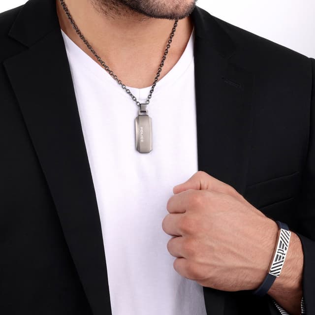 سلسال بيرفوراتيد من بوليس للرجال استيل لون معدنى 