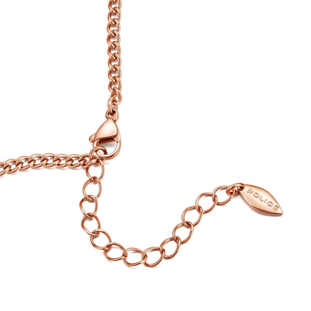 Police necklace for women steel rose gold with Blue