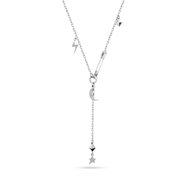 Police Women’s Silver Necklace - Moon & Star Charms