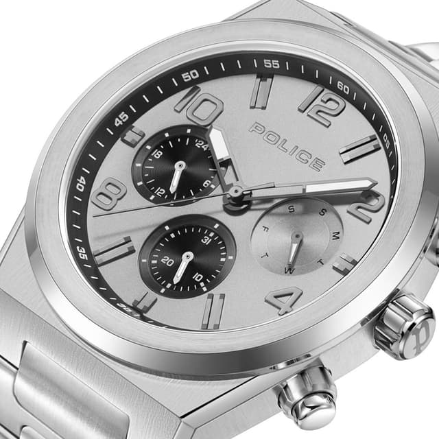 Police gent Quartz Chronograph watch stainless steel silver 