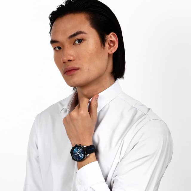Maserati Traguardo Men's Watch - Blue Dial & Silicone Strap