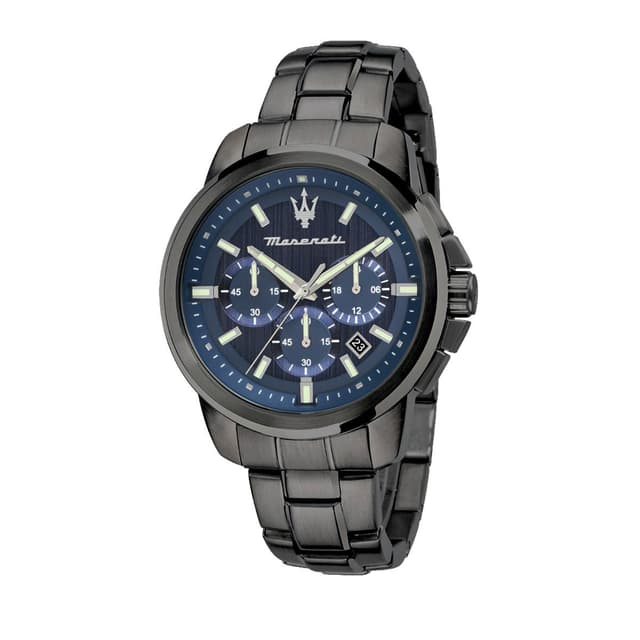 Maserati SUCCESSO Quartz men watch steel gun metal , Blue