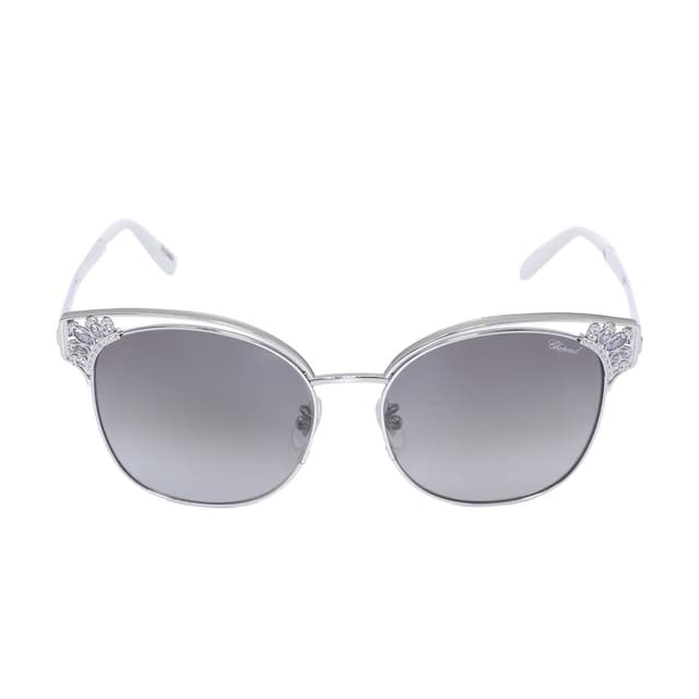 Chopard Women's Sunglasses - Silver Frame & Crystal 