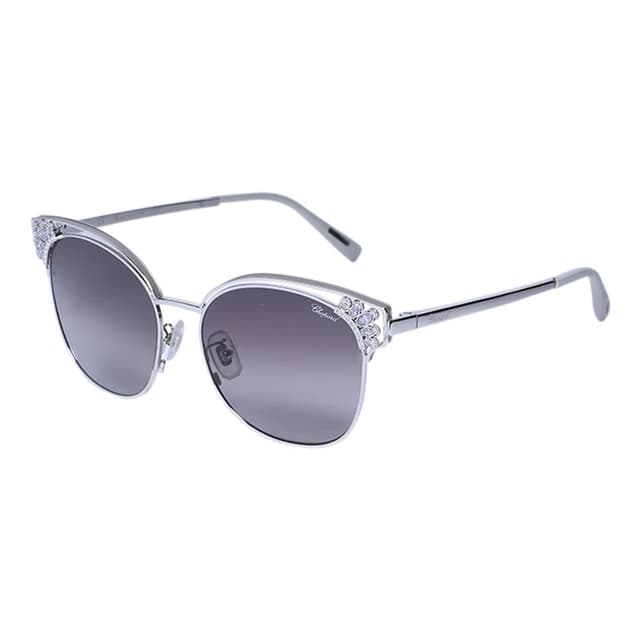 Chopard Women's Sunglasses - Silver Frame & Crystal 